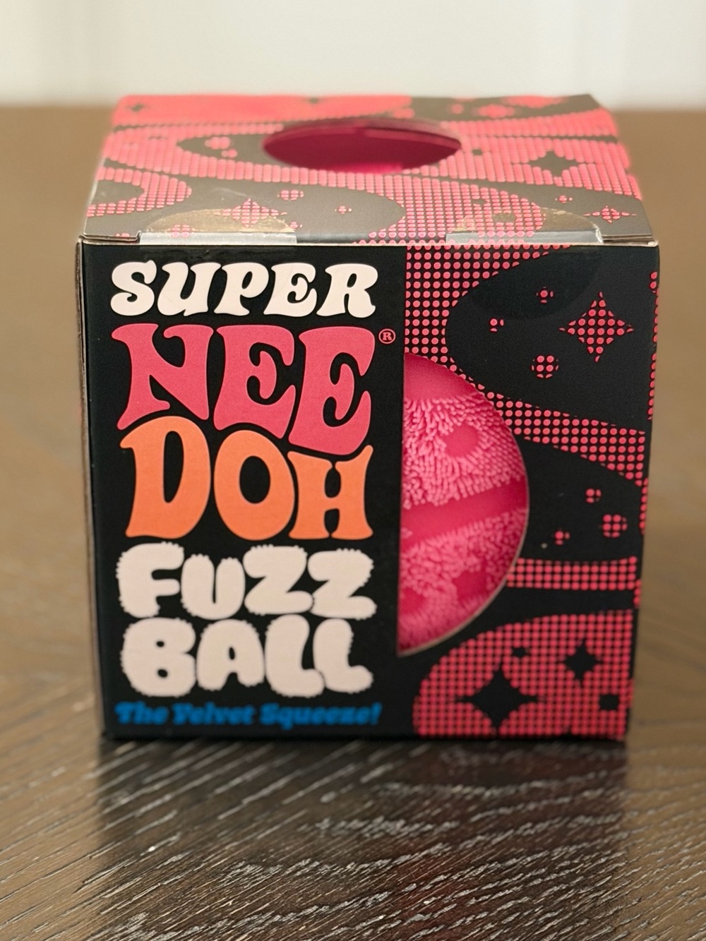 Super NeeDoh Fuzz Ball Fidget Squishy Stress Ball Toy - Pink